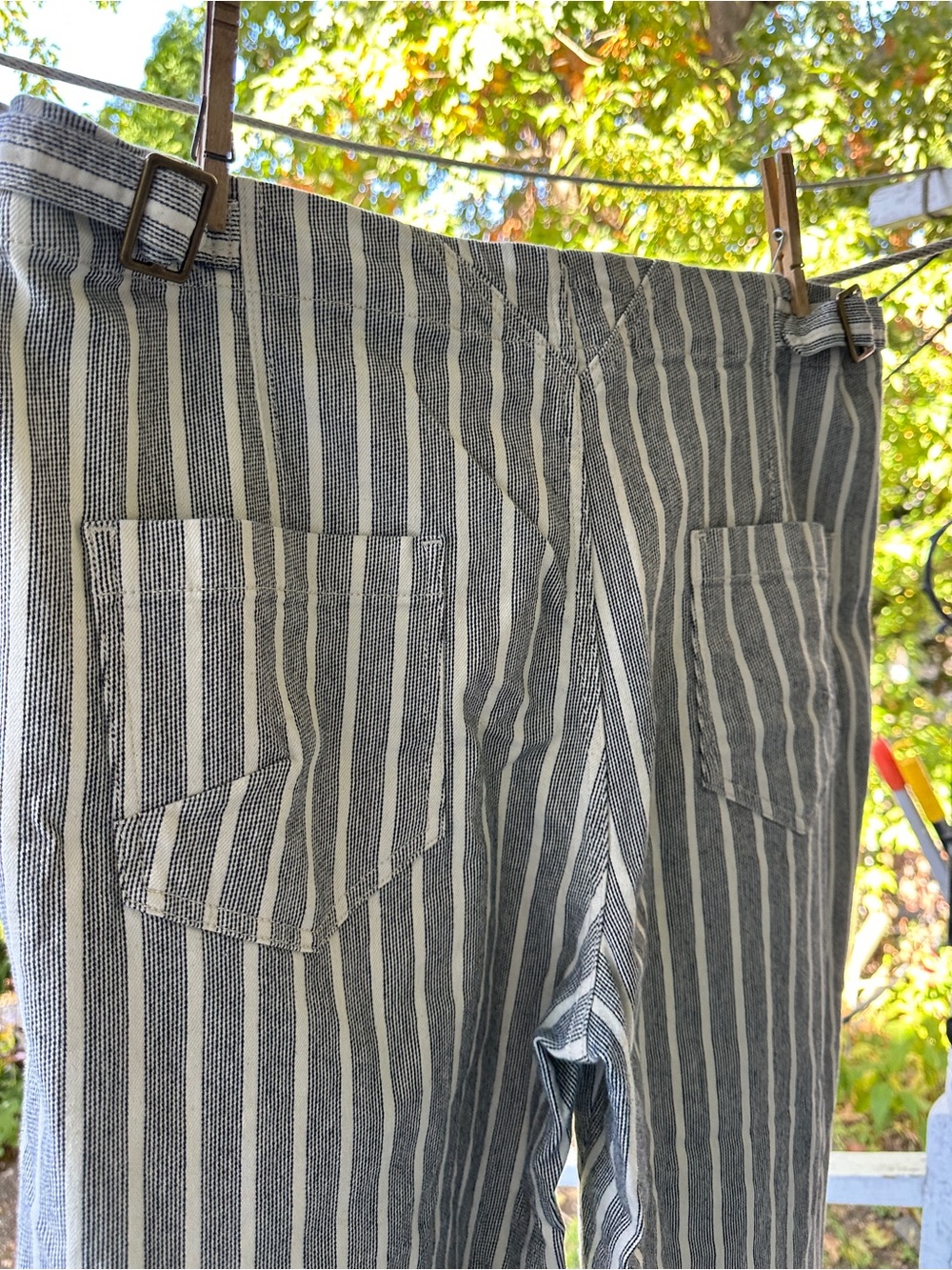 Pilcro Striped Chinos in Gray and White